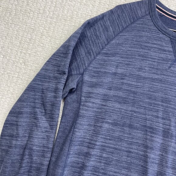 Champion Sweatshirt Men's M Long Sleeve Embroidered V-Stitch Crew Neck Navy - Picture 3 of 12